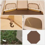 چادر مغولی هشت ضلعی نیچرهایک - 3 تا 4 نفره کمپینگ Naturehike Octagonal Mongolian Glamping Tent - NH22ZP012 - تصویر 4