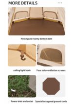 چادر مغولی هشت ضلعی نیچرهایک - 3 تا 4 نفره کمپینگ Naturehike Octagonal Mongolian Glamping Tent - NH22ZP012 - تصویر 14