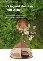 چادر مغولی هشت ضلعی نیچرهایک - 3 تا 4 نفره کمپینگ Naturehike Octagonal Mongolian Glamping Tent - NH22ZP012 - تصویر 16