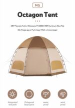چادر مغولی هشت ضلعی نیچرهایک - 3 تا 4 نفره کمپینگ Naturehike Octagonal Mongolian Glamping Tent - NH22ZP012 - تصویر 18