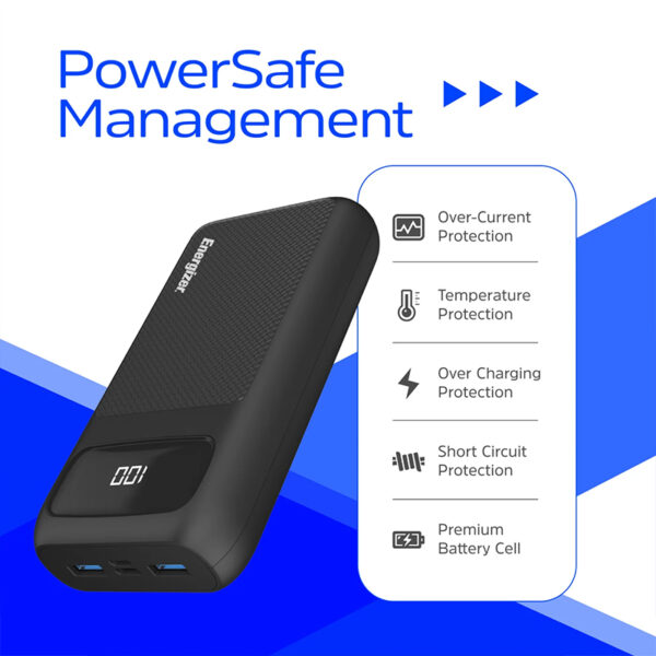 پاور بانک انرجایزر – ظرفیت 20000 میلی‌آمپر Energizer Power Bank (PowerSafe 20W PD 20K) - 3-Port with USB-C Cable - UE20063PQ - تصویر 13