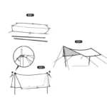 سایبان نیچرهایک - تارپ کتانی شش ضلعی Naturehike Hexagon Canvas Camping Tarp - NH20TM005 - تصویر 6