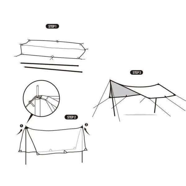 سایبان نیچرهایک - تارپ کتانی شش ضلعی Naturehike Hexagon Canvas Camping Tarp - NH20TM005 - تصویر 6