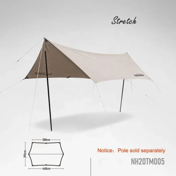 سایبان نیچرهایک - تارپ کتانی شش ضلعی Naturehike Hexagon Canvas Camping Tarp - NH20TM005 - تصویر 7