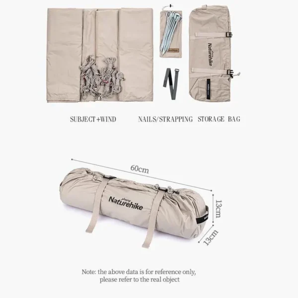 سایبان نیچرهایک - تارپ کتانی شش ضلعی Naturehike Hexagon Canvas Camping Tarp - NH20TM005 - تصویر 8