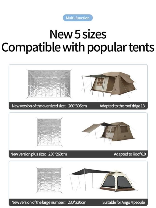 زیرانداز چادر آلومینیومی نیچرهایک - ابعاد 230×230 سانتی‌متر Naturehike Universal Alu XXL Tent Footprint - NH20FCD03 - تصویر 7